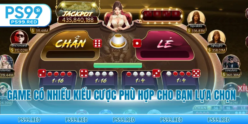 Game có nhiều kiểu cược phù hợp cho bạn lựa chọn